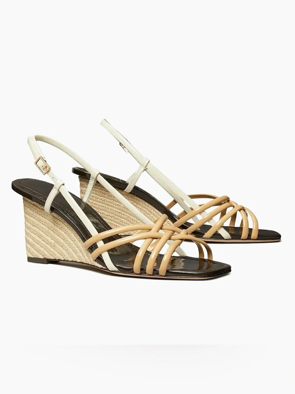 [New] Tory Burch multi strap 75mm wedge sandals US 7